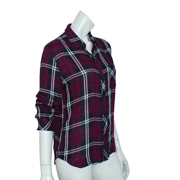 Rails Gemini Button up Flannel Shirt Metallic Plaid Women's Size Small - Picture 8 of 9